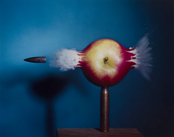 .30 Bullet Piercing an Apple by Harold Eugene Edgerton, American